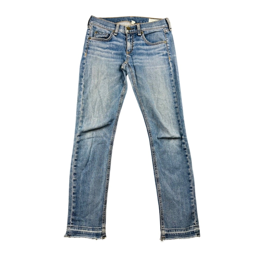 rag & bone Dre Capri Jeans Women 24 Blue Slim Boyfriend Denim Cotton USA Made